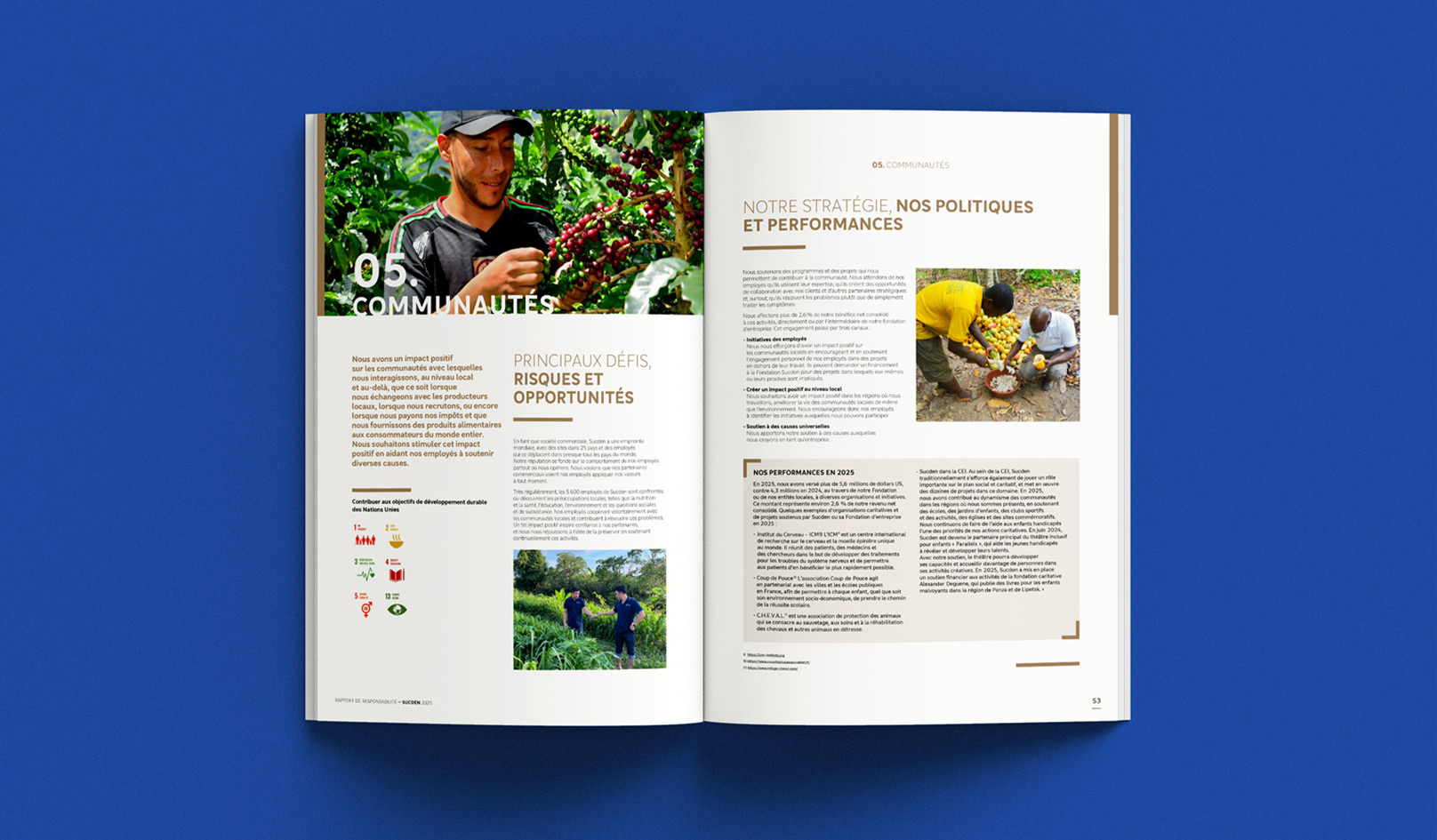 Rapport d'activité Sucden – design, mise en page, conception graphique par Jardy&Jardy